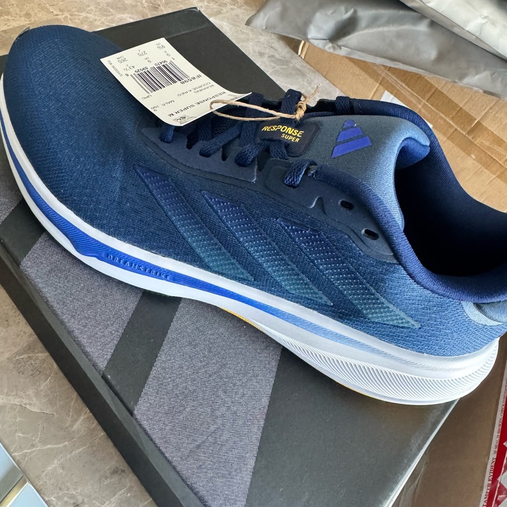 Adidas Navy and White Athletic Sneakers